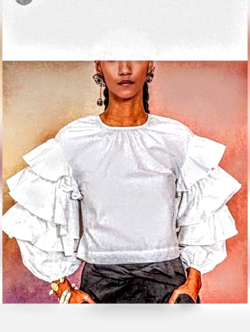 Ulla Johnson Tulia Ruffle Sleeve Top Blouse sz 2